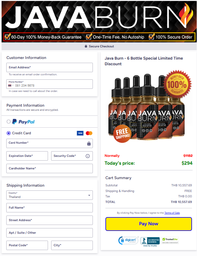 JavaBurn  Official Website Secure Order Page